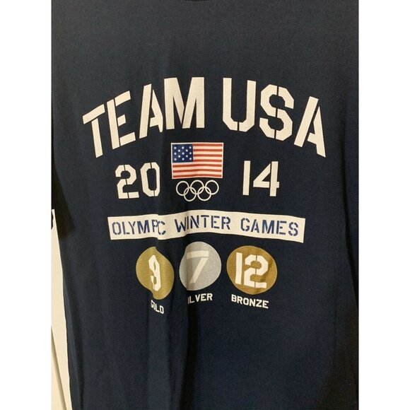 New TEAM USA APPAREL T Shirt 2014‎ Olympic Winter Games Win Count Men’s Sz L NWT - Picture 1 of 7